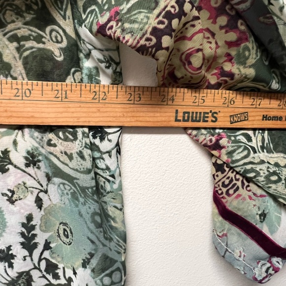 Loop 18 Sheer Kimono Fringe Hem Boho Hippie Women’s Size 17/19 Floral - Picture 7 of 9